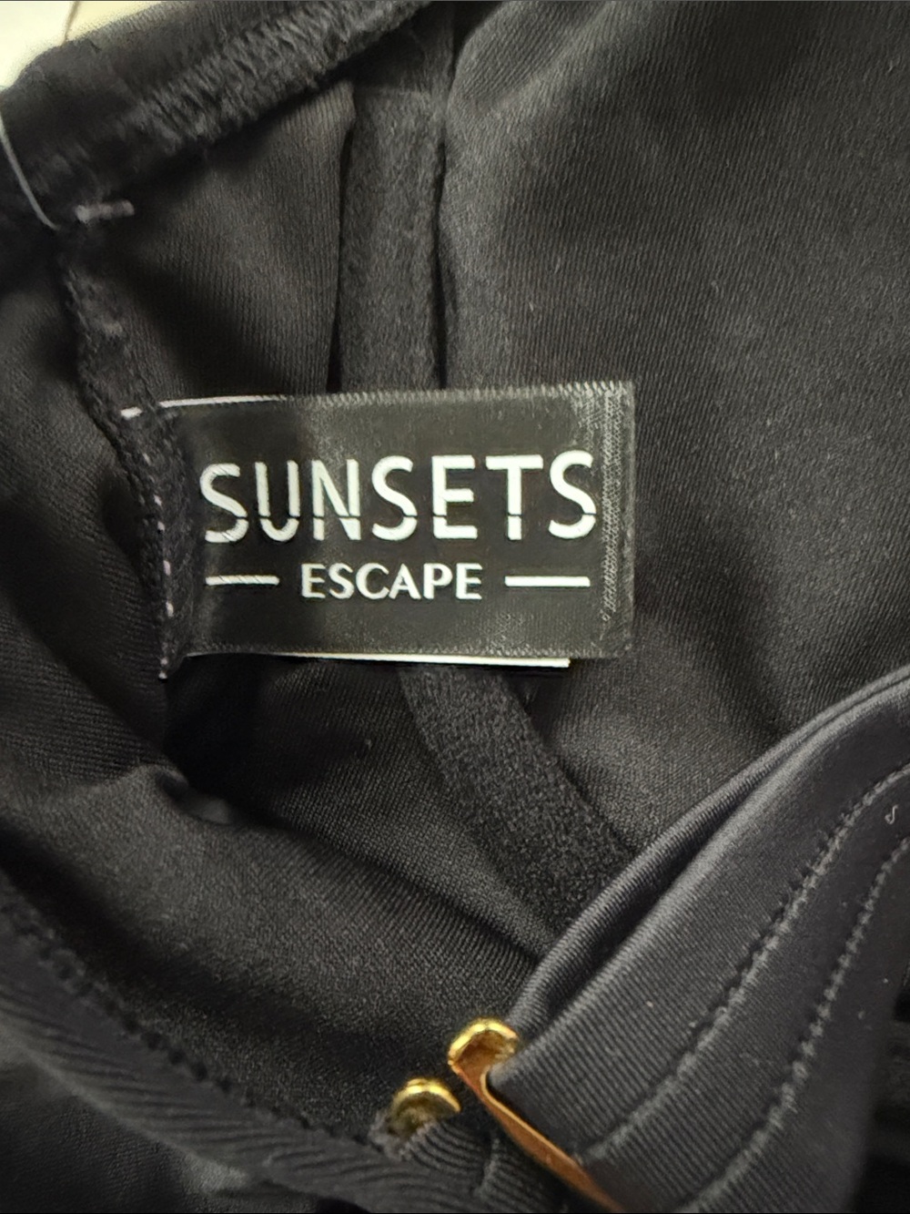 Women's Black Tankini Swim Top with Adjustable Straps - Picture 7 of 9